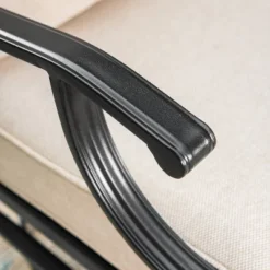 Captiva Designs 5pc XL Metal Outdoor Conversation Set With Swivel Chairs And Ottomans Beige: Steel Frame, Rust & Water-Resistant -Furniture GUEST 4b8ae86e a359 400e ae46 6fd908c5c2ab