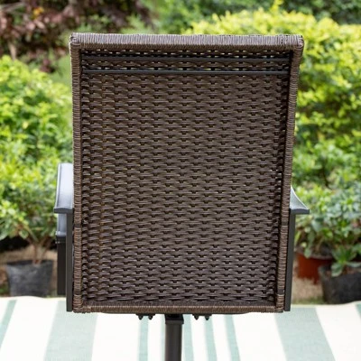 Patio Conversation Set With 360 Wicker Swivel Chairs & Side Table - Captiva Designs 12 Patio Conversation Set With 360 Wicker Swivel Chairs & Side Table - Captiva Designs - Image 10