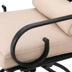 7pc Outdoor Dining Set With Svivel Chairs With Cushions & Large Metal Rectangle Table With Umbrella Hole - Captiva Designs -Furniture GUEST 4cb2b40f f40e 46f9 8929 e7355eff2be8