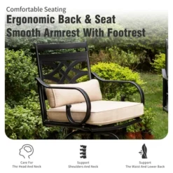 Captiva Designs 7pc Outdoor Patio Slatted Top Rectangle Metal Bar Table & Steel Swivel Bar Stools -Furniture GUEST 4cecb9f8 dced 4df7 a328 d7d5017e7017