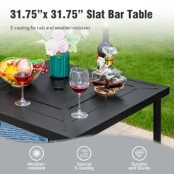 Captiva Designs 3pc Outdoor Patio Metal Bar Height Table & Bar Swivel Chair With Cushion And Armrest 23 Captiva Designs 3pc Outdoor Patio Metal Bar Height Table & Bar Swivel Chair With Cushion And Armrest -Furniture GUEST 4cf8370f aa4e 4b91 8e3b bac73813a1a0 1