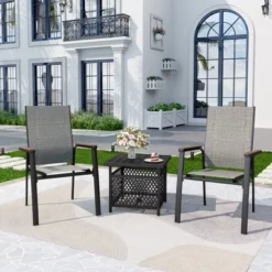 3pc Patio Dining Set With Small Square Table With Umbrella Hole & Lightweight Sling Chairs - Captiva Designs: Outdoor Furniture For Balcony 25 3pc Patio Dining Set With Small Square Table With Umbrella Hole & Lightweight Sling Chairs - Captiva Designs: Outdoor Furniture For Balcony -Furniture GUEST 4d7375b4 9abc 4140 9d1a a6fc038629e7