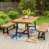 3pc Acacia Patio Dining Set With 2 Benches - Teak - Captiva Designs 2 3pc Acacia Patio Dining Set With 2 Benches - Teak - Captiva Designs -Furniture GUEST 4dca7491 dae8 4d7d 94e6 d47eaed89cff
