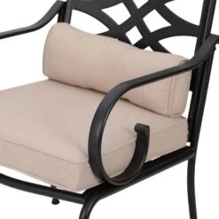 5pc Outdoor Dining Set With Chairs With Seat & Back Cushions & Square Table With Faux Wood Tabletop With Umbrella Hole - Captiva Designs -Furniture GUEST 4e0e2187 05d3 4abe 9579 cbbedc843448 1