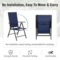 Captiva Designs 9pc Spacious Slat-top Rectangle Metal Table With Umbrella Hole & Textilene Reclining Foldable Chairs -Furniture GUEST 4ebb3957 ca2b 4993 bbe8 ebde3ad826e5 2