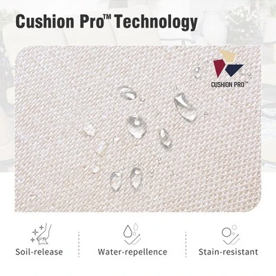 Captiva Designs 7pc Metal Patio Outdoor Conversation Set With Rocking Grid-back Chairs, Ottomans For Garden, Poolside, Backyard 9 Captiva Designs 7pc Metal Patio Outdoor Conversation Set With Rocking Grid-back Chairs, Ottomans For Garden, Poolside, Backyard - Image 7