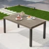 Captiva Designs 1pc Outdoor Patio Expandable Rectangular Steel Dining Table With Two Tabletop Leaves -Furniture GUEST 4fb28faf fe90 474a bda2 92e77350a30d
