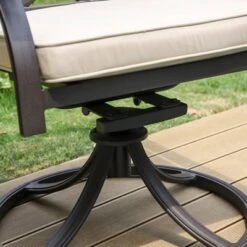 5pc Patio Set With 37" Metal Table & Extra Wide Swivel Chairs With Cushions - Captiva Designs -Furniture GUEST 5062a9cc 79ef 4617 a0c5 15c71d04a7d4