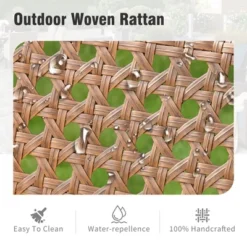 Captiva Designs 4pc Outdoor Patio Wicker Rattan Cushioned Conversation Set With Armchairs And Coffee Table -Furniture GUEST 5062aae2 2c17 4d8d 9658 3d5fb9ceb77e