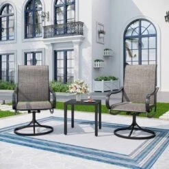 3pc Patio Dining Set With Square Steel Table & 360 Swivel Arm Chairs - Captiva Designs: Weather-Resistant Outdoor Furniture 19 3pc Patio Dining Set With Square Steel Table & 360 Swivel Arm Chairs - Captiva Designs: Weather-Resistant Outdoor Furniture -Furniture GUEST 5138e865 4909 412c af3e db40e9e62a29