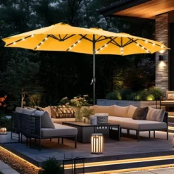 Captiva Designs 15' X 9' Rectangular Outdoor Patio Market Umbrella With Extra Large Base And Sand Bags -Furniture GUEST 516a635b e1ce 456a 87e8 c6efc313b271