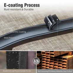 Captiva Designs 9pc Patio Spacious Black Steel Dining Table & High Back Padded Grayish Brown Sling Armrest Chairs -Furniture GUEST 51c116e1 9336 4ed6 a8f0 885d9cc6096e 5