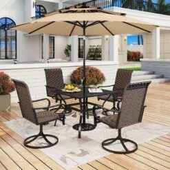 Rattan/Steel 360 Swivel Patio Dining Arm Chairs - Captiva Designs -Furniture GUEST 51c78239 1189 4c92 af9d de86bbeea11b