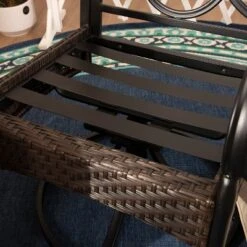 5pc Outdoor Dining Set With Swivel Chairs With Seat & Back Cushions & Square Metal Slat Table With 1.57" Umbrella Hole - Captiva Designs -Furniture GUEST 5239569a be85 491d 8436 2371a36b895b