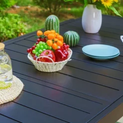 9pc Outdoor Dining Set With Extendable Table & Rattan Wicker Chairs With Cushions - Captiva Designs 14 9pc Outdoor Dining Set With Extendable Table & Rattan Wicker Chairs With Cushions - Captiva Designs -Furniture GUEST 5276d8ba a5b8 4eff b44a 94c430be7684 9