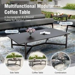 Captiva Designs Outdoor Patio Oversized Modern Luxury Conversation Sofa Set With Extra Thick Cushion And Coffee Table -Furniture GUEST 52b792e3 6c09 4060 a82a 327230270c61