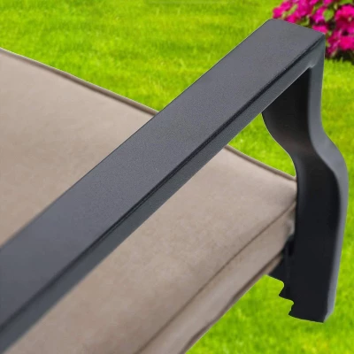 3pc Wrought Iron Patio Dining Set With Square Table With Umbrella Hole & Swivel Chairs - Captiva Designs 9 3pc Wrought Iron Patio Dining Set With Square Table With Umbrella Hole & Swivel Chairs - Captiva Designs - Image 7