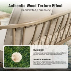 Captiva Designs 4PC Windsor Style Patio Outdoor Sofa Conversation Set With Armchairs For Deck Lawn Backyard -Furniture GUEST 53e9b5a1 c593 49be b784 62c58749c283