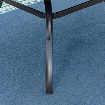 7pc Outdoor Dining Set With Metal Slat Top Table With 1.57" Umbrella Hole & Aluminum Chairs - Captiva Designs: Weather-Resistant Patio Set 7 7pc Outdoor Dining Set With Metal Slat Top Table With 1.57" Umbrella Hole & Aluminum Chairs - Captiva Designs: Weather-Resistant Patio Set - Image 5