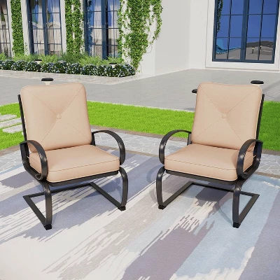Captiva Designs 2pc Outdoor Arm Chairs With 4" Cushion 8 Captiva Designs 2pc Outdoor Arm Chairs With 4" Cushion - Image 6