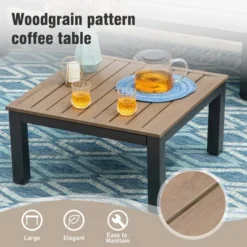 Captiva Designs Outdoor Off-white Conversation Set With Sectional Sofa & Coffee Table & Removable Cushion -Furniture GUEST 54e2fcc0 546e 4e21 8a61 a0e9676b4064