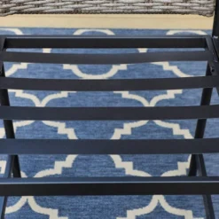 3pc Outdoor Set Metal Table & Metal/Wicker Stools With Cushions - Captiva Designs -Furniture GUEST 552ea175 975c 4f54 8abd 5cec52ec2b62