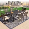 Captiva Designs 7PC Cast Aluminum Patio Dining Set With Rectangle Table & Flower Back Chairs -Furniture GUEST 55477507 e07b 40eb 9e60 c6abb7a2a155