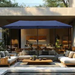 Captiva Designs 8pc Patio Dining Set With Rectangular Table & Armrest Rattan Chairs & Market Umbrella 26 Captiva Designs 8pc Patio Dining Set With Rectangular Table & Armrest Rattan Chairs & Market Umbrella -Furniture GUEST 558c82ac 6897 42c2 9c31 8be58de34c73