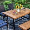 6pc Patio Dining Set With Acacia Wood Table & Bench And 4 PE Rattan Chairs - Captiva Designs 1 6pc Patio Dining Set With Acacia Wood Table & Bench And 4 PE Rattan Chairs - Captiva Designs -Furniture GUEST 56037a07 1986 43d9 8dbe c6776d3f249d