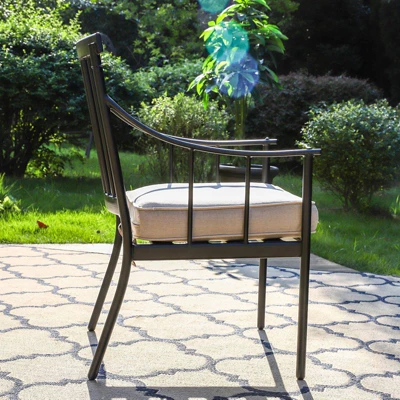 2pk Outdoor Steel Arm Chairs With Cushions - Captiva Designs 3 2pk Outdoor Steel Arm Chairs With Cushions - Captiva Designs