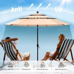Captiva Designs 10ft Outdoor Patio Umbrella – Large 3-Tier Vented Umbrella With 8 Sturdy Ribs And 1.5" Pole (Base Not Included) -Furniture GUEST 56db17fa b36f 4b94 9abc 97e96e05349d 7