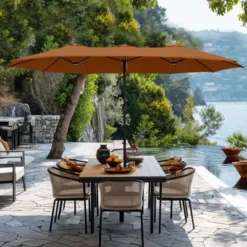 Captiva Designs 9'x15' Rectangular Outdoor Market Umbrella With Crank Handle -Furniture GUEST 57108281 034b 4323 ab00 7a1b720a715a