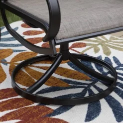 7pc Patio Dining Set With Rectangle Table With 2.6" Umbrella Hole & Steel 360 Swivel Padded Arm Chairs - Captiva Designs -Furniture GUEST 580a713b 5c35 4cb5 8a1f 4e9fdabde857