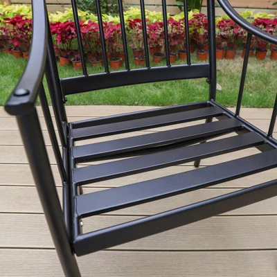 2pk Outdoor Steel Arm Chairs With Cushions - Captiva Designs 11 2pk Outdoor Steel Arm Chairs With Cushions - Captiva Designs - Image 9