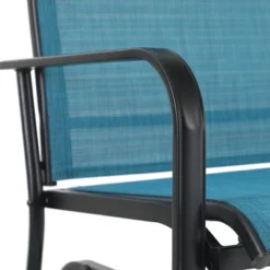 2-Seat Patio Glider With Steel Frame - Blue - Captiva Designs -Furniture GUEST 592256f2 950f 4d70 81b9 75b8a98d353a