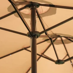 15' X 9' Rectangular Lit Outdoor Patio Market Umbrella With Extra Large Base And Sand Bags - Captiva Designs -Furniture GUEST 596b98b4 b6da 49fb a52c 609d7375ff89