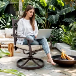 Captiva Designs 7PC Cast Aluminum Patio Dining Set With Rectangle Table & Flower Back Chairs -Furniture GUEST 59a888b9 3c6c 48ee 88ba 4dc81638e275 1