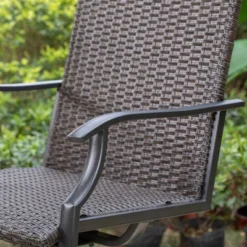 5pc Patio Dining Set Wh 360 Swivel Chairs & Square Plastic Tabletop - Captiva Designs -Furniture GUEST 59d10a78 c36d 46b8 bc53 b171bb448345