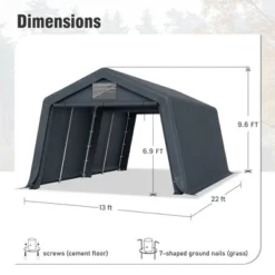 Captiva Designs Outdoor Portable Storage Shelter - Choose Between Two Spacious Garage Tents With Roll-Up Zipper Doors -Furniture GUEST 5a7aaab2 e3ed 414c a217 d691d8f1d209