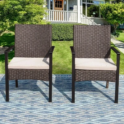 9pc Outdoor Dining Set With Extendable Table & Rattan Wicker Chairs - Beige - Captiva Designs 8 9pc Outdoor Dining Set With Extendable Table & Rattan Wicker Chairs - Beige - Captiva Designs - Image 6