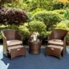 5pc Rattan Conversation Set With Chairs, Ottomans & Storage Side Table - Captiva Designs -Furniture GUEST 5ba0ba27 be70 4b0c 894e 7896ac46e580