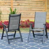 2pk Outdoor Padded Textilene Dining Chairs: Rust-Resistant Aluminum Frame - Captiva Designs -Furniture GUEST 5bcbfac4 0e99 4e5a b433 b0cf918a73ed 2