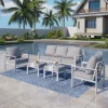 Captiva Designs 5PC Aluminum Outdoor Patio Conversation Set With Ottoman -Furniture GUEST 5c85ecbd 404f 407e a052 c73d34cfe2e4
