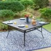Captiva Designs 9pc Spacious Slat Top Square Metal Table With Umbrella Hole & 8 Reclining Foldable Chairs Outdoor Patio Dining Set -Furniture GUEST 5fd944ec 877e 456b 823a 68c4bb4c8545