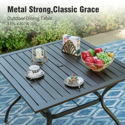 Captiva Designs 5pc Patio Dining Steel Table & Textilene 360 Degree Swivel Chairs 8 Captiva Designs 5pc Patio Dining Steel Table & Textilene 360 Degree Swivel Chairs - Image 6