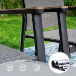 Captiva Designs 9pc Outdoor Dining Set With Rectangle Table And Gray Aluminium Textilene Chairs 14 Captiva Designs 9pc Outdoor Dining Set With Rectangle Table And Gray Aluminium Textilene Chairs -Furniture GUEST 61b3d84b b83f 4dbb abce 7160cb05c598