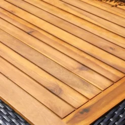 7pc Outdoor Dining Set With Rattan Stackable Chairs & Rectangle Acacia Wood Table - Captiva Designs 12 7pc Outdoor Dining Set With Rattan Stackable Chairs & Rectangle Acacia Wood Table - Captiva Designs -Furniture GUEST 61cad64e c50d 4c34 86b1 df668bdc6c0f