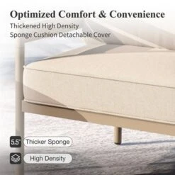 Captiva Designs 4 Pieces Outdoor Patio Wood-Like Furniture Conversation Set With Ultra Thick Cushion And Nesting Coffee Table -Furniture GUEST 629981d9 c52c 4166 ae6c 0d828a6feefc