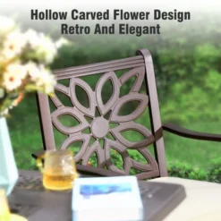 Captiva Designs 7PC Cast Aluminum Patio Dining Set With Rectangle Table & Flower Back Chairs -Furniture GUEST 62b6125c 8562 4b0d 903a 6eb944e3ccea 1