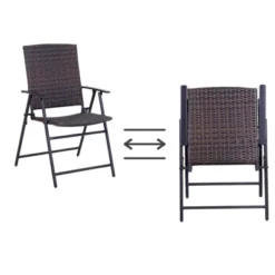 2pk Outdoor Rattan Arm Chairs With Steel Frames - Captiva Designs -Furniture GUEST 62d8544c 3997 43e3 8216 e85457f48ebc